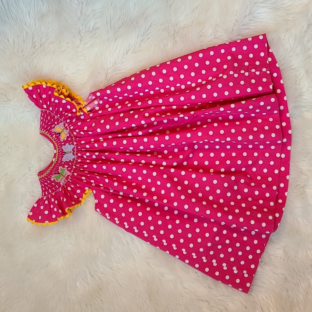 🦋 Mom & Me Sz 12m Smocked Butterfly Dress